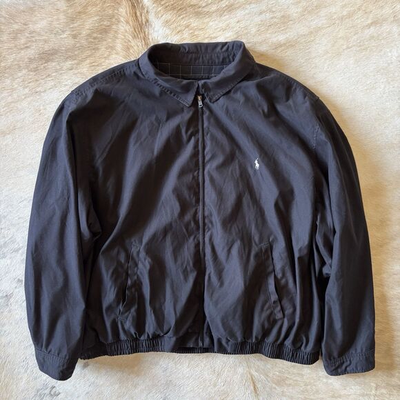 Polo Ralph Lauren Other - Vtg Polo Ralph Lauren Jacket Men 4XL Black Herrington Plaid Full Zip Golf Bomber
